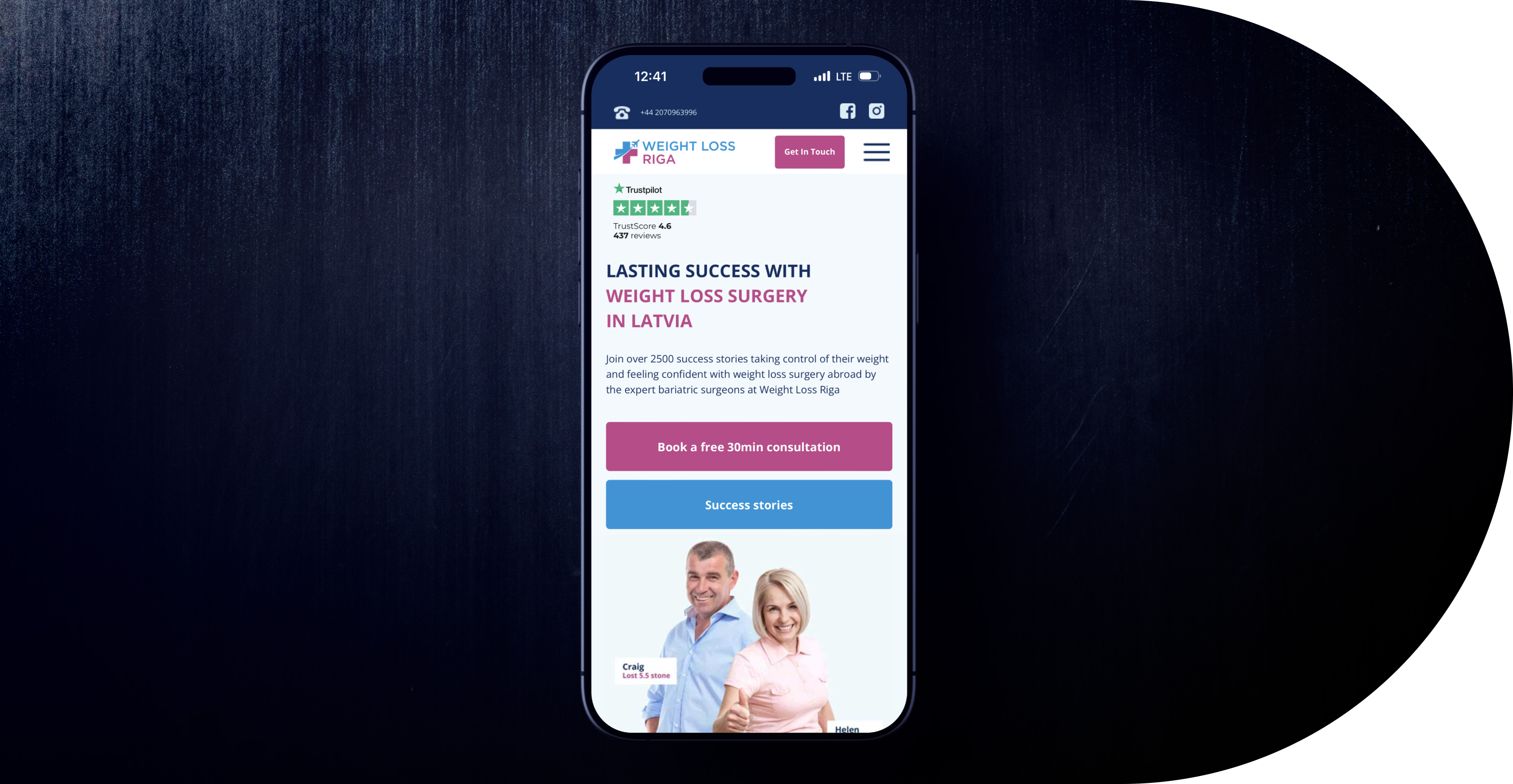 <b>Google Ads reklāma</b> uzņēmumam Weight Loss Riga (ķirurģiskās svara samazināšanas slimnīca)