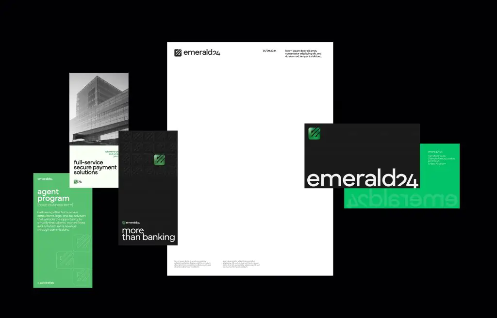 <b> Visual Identity rebranding </b> for Emerald24 (digital payments platform)